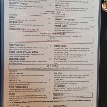 Toscanos - Menu - Italian Near Me - Puyallup, Washington
