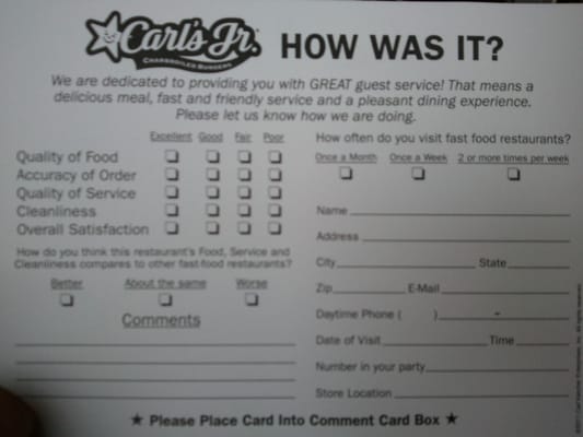 Menu photo 3 Carl's Jr San Diego, CA