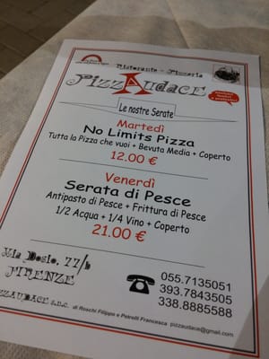 Menu photo 3 PizzAudace Florence, FI