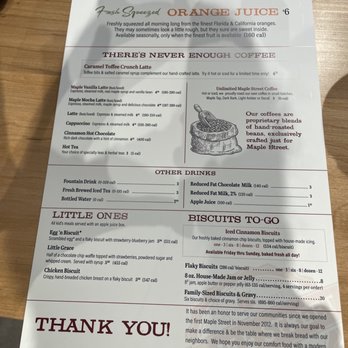 Elite Week @ Maple Street Biscuit Co. - Back of menu - Breakfast & Brunch Near Me - Keller, Texas Elite Week @ Maple Street Biscuit Co. - Back of menu - Breakfast & Brunch Near Me - Keller, Texas