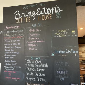 Bringleton's Coffee House - Food menu - Coffee & Tea Near Me - South Hill, Virginia