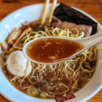 Himawari - 5/14/21 - Shoyu Ramen Broth. Clear, not oily. Salty. Shoyu forward. Good. - Ramen Near Me - San Mateo, California Himawari - 5/14/21 - Shoyu Ramen Broth. Clear, not oily. Salty. Shoyu forward. Good. - Ramen Near Me - San Mateo, California