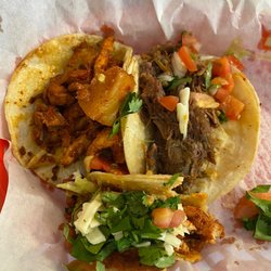 Tacos Degollado - 2 Pastor and 1 Asada tacos