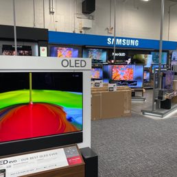 Checking out the TV selection.