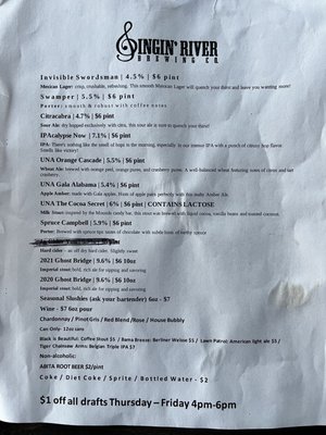 Menu photo 2 Singin' River Brewing Florence, AL