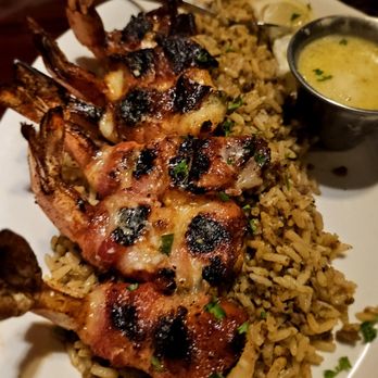 Pappadeaux Seafood Kitchen - Bacon wrapped shrimp with dirty rice - Seafood Near Me - Phoenix, Arizona