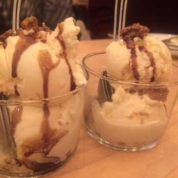 Wursthall - Pumpkin Seed Sundae (Vanilla Ice Cream, Pumpkin Seed Oil, Smoked Sea Salt, $7)- 4.5/5 stars - German Near Me - San Mateo, California