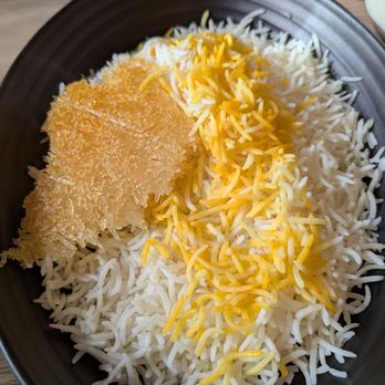 Maydoon - Jasmine and saffron rice with crispy pot bottom. - Persian/Iranian Near Me - Sacramento, California Maydoon - Jasmine and saffron rice with crispy pot bottom. - Persian/Iranian Near Me - Sacramento, California