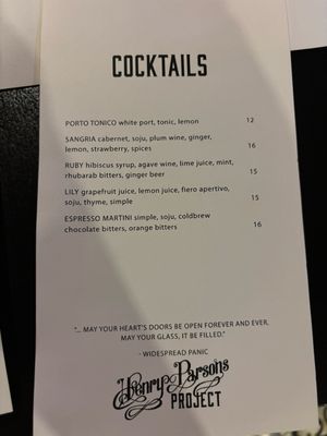 Menu photo 1 Henry Parsons Project Pasadena, CA Menu photo 1 Henry Parsons Project Pasadena, CA