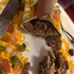 Carne asada burrito no rice added beans per request. My friend order the same thing and got meat and tortilla Carne asada burrito no rice added beans per request. My friend order the same thing and got meat and tortilla