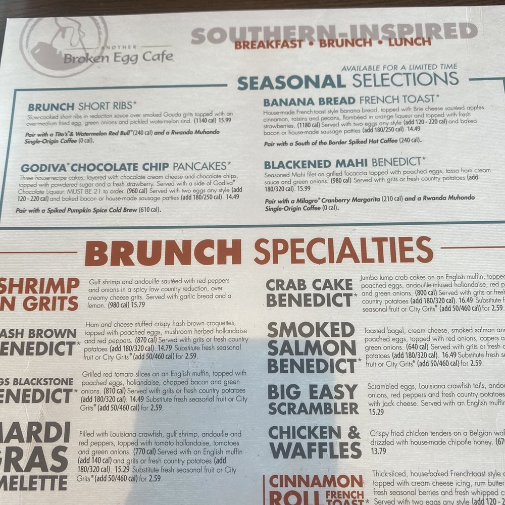 Another Broken Egg Cafe - Menu - American Near Me - Williamsburg, Virginia Another Broken Egg Cafe - Menu - American Near Me - Williamsburg, Virginia