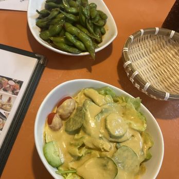 Naha Sushi Hibachi Ramen - Spicy garlic edamame and green ginger salad - Sushi Bars Near Me - Crystal River, Florida Naha Sushi Hibachi Ramen - Spicy garlic edamame and green ginger salad - Sushi Bars Near Me - Crystal River, Florida