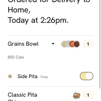CAVA - App receipt - Mediterranean Near Me - Fullerton, California