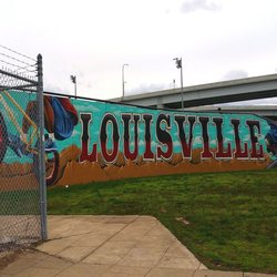 Louisville Extreme Park - The painting on side of park.