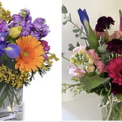 The Grand Bouquet Florist - Left: advertised bouquet Right: delivered bouquet It was $89 incl delivery.