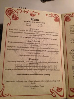 Menu photo 1 Teaterkælderen Copenhagen, 84