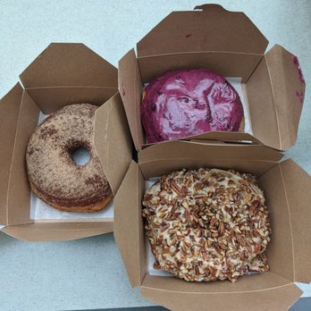 When Pigs Fly - HUGE donuts that fill up the entire box! $11 for 3 - Bakeries Near Me - Brookline, Massachusetts