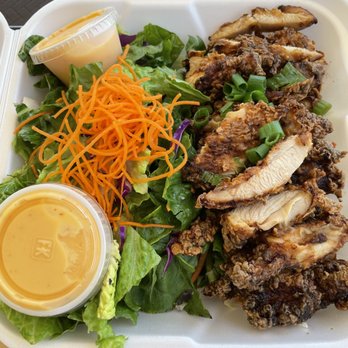 Island Style Cafe - Korean Chicken Entree-no rice, double salad w/ papaya dressing - Hawaiian Near Me - Santee, California Island Style Cafe - Korean Chicken Entree-no rice, double salad w/ papaya dressing - Hawaiian Near Me - Santee, California