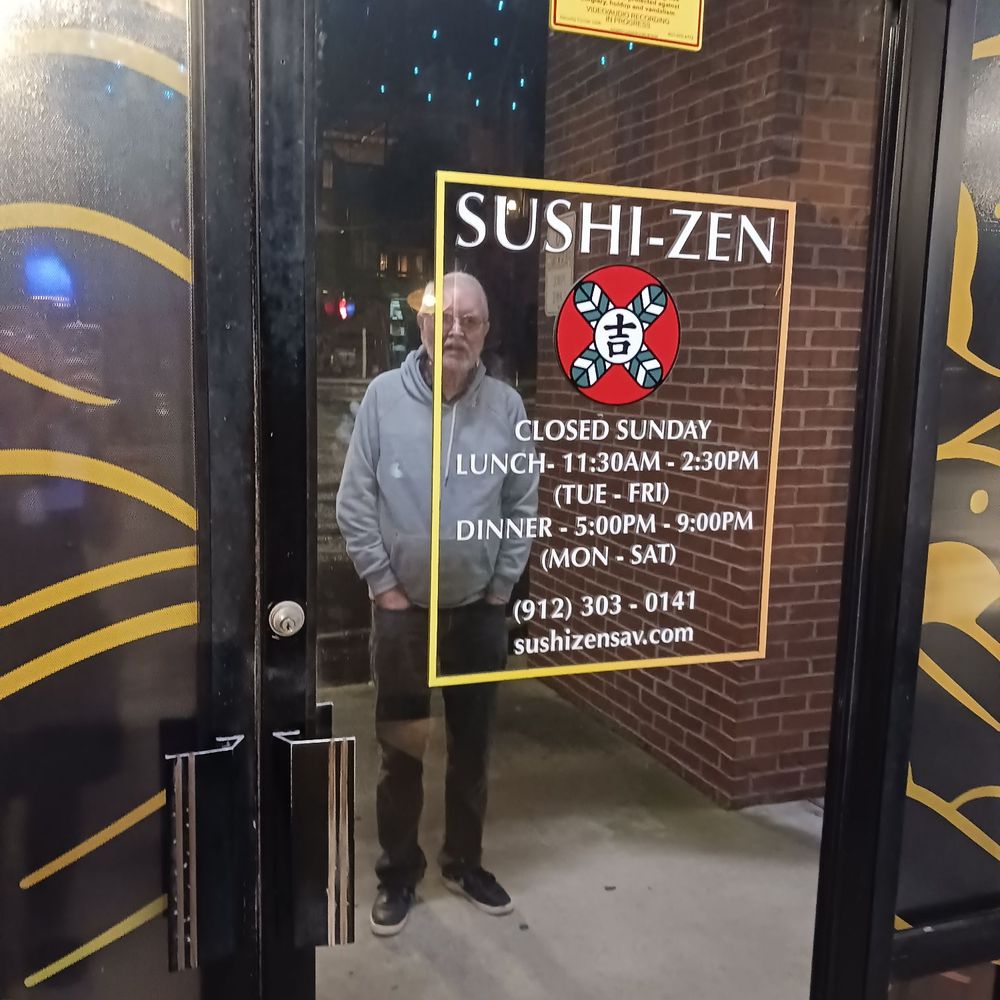 Sushi Zen - Front door hours of operation. - Sushi Bars Near Me - Savannah, Georgia Sushi Zen - Front door hours of operation. - Sushi Bars Near Me - Savannah, Georgia