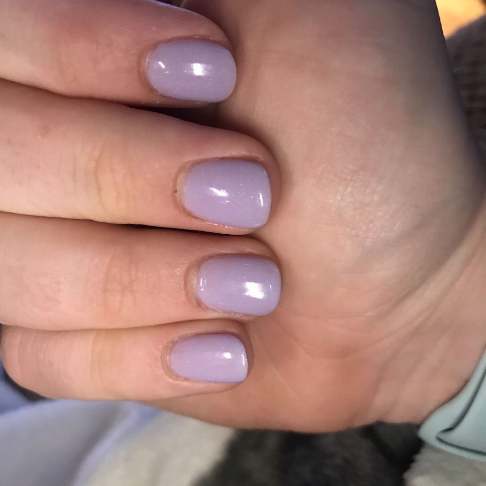 Purple powder gel manicure