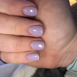 Purple powder gel manicure Purple powder gel manicure