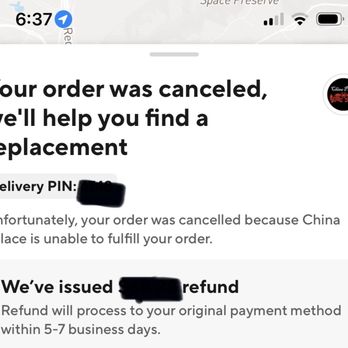 China Palace - Items ordered at 4:50, but confirmed order was cancelled 2 hours later. - Chinese Near Me - Novato, California China Palace - Items ordered at 4:50, but confirmed order was cancelled 2 hours later. - Chinese Near Me - Novato, California