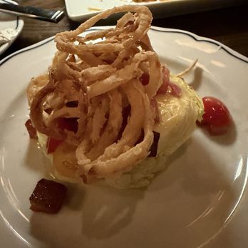 Sophia Steak - Wilmette - Wedge salad with bacon thick cut and fried onions - Salad Near Me - Wilmette, Illinois