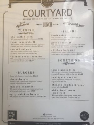 Menu photo 1 Coogee Courtyard Coogee, NSW Menu photo 1 Coogee Courtyard Coogee, NSW