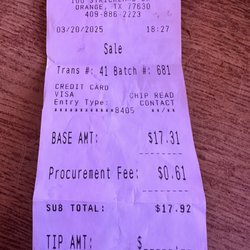 Pinehurst Barbecue - Reciept