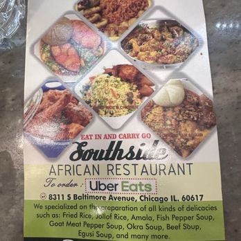 Southside African Restaurant - Menu - African Near Me - Chicago, Illinois Southside African Restaurant - Menu - African Near Me - Chicago, Illinois