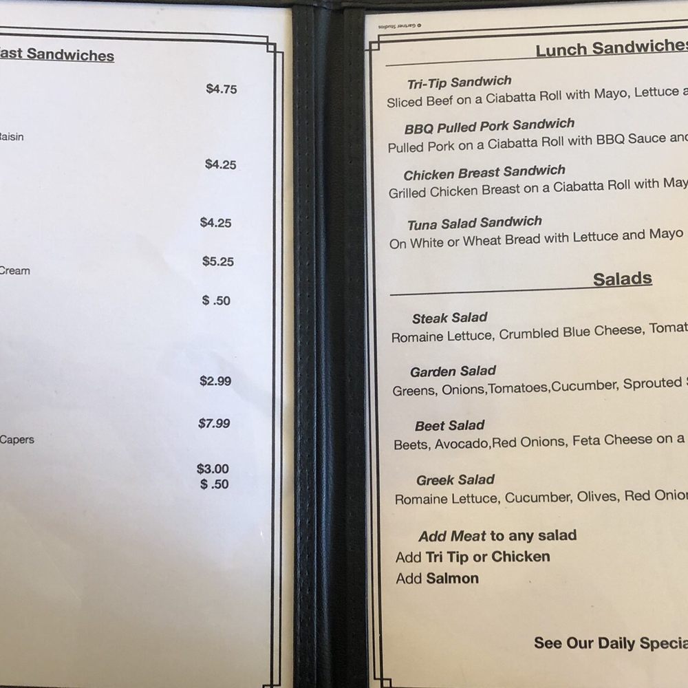 Colleen's Coffee Shop - Food menu - Coffee & Tea Near Me - Santa Rosa, California