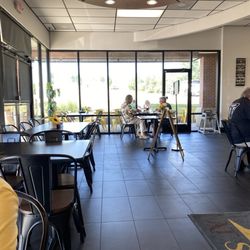 At Sunrise - Inside seating with view of outside seating