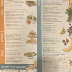 Tropical Smoothie Cafe - Paper menu inside