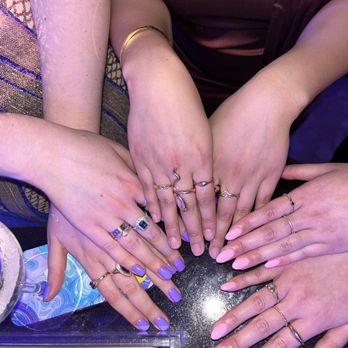 Union Nails - pink nails on the right were done by Union nails - Nail Salons Near Me - Rutherford, New Jersey