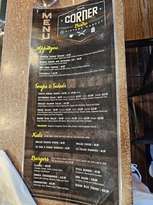 Menu photo 1 The Corner Bistro Fort Ashby, WV