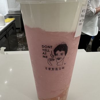 Dont Yell At Me - Pink Lychee Slush Topped with Cheese Foam - Bubble Tea Near Me - Seattle, Washington