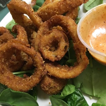 Jake's on Greentree - Their famous never frozen homemade onion rings & sauce. - Italian Near Me - Blackwood, New Jersey