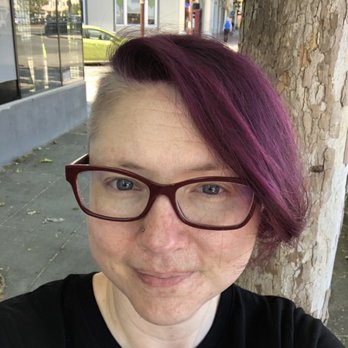 Revival Barber + Beauty - I am loving the magenta color that is layered in with my natural color. - Barbers Near Me - Berkeley, California Revival Barber + Beauty - I am loving the magenta color that is layered in with my natural color. - Barbers Near Me - Berkeley, California