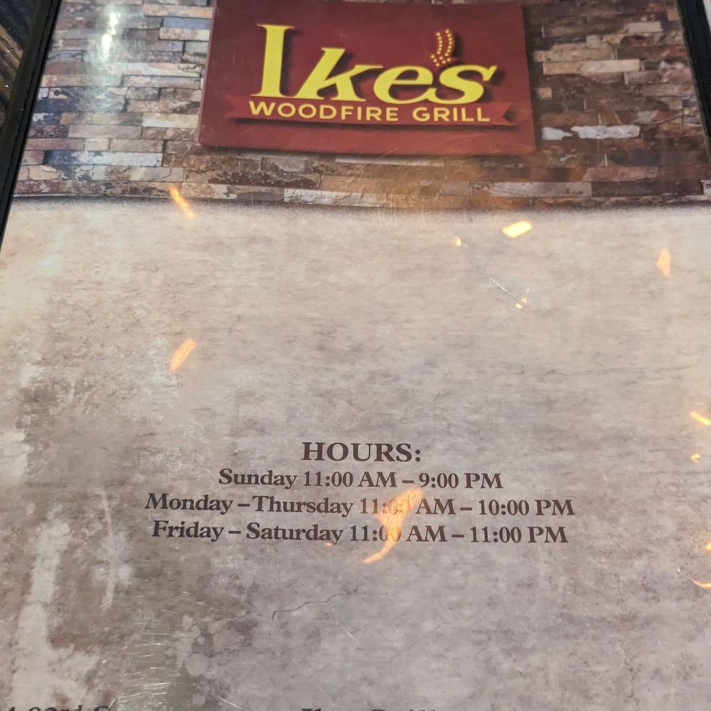 Ike’s Woodfire Grill - Menu Cover - American Near Me - Lubbock, Texas Ike’s Woodfire Grill - Menu Cover - American Near Me - Lubbock, Texas