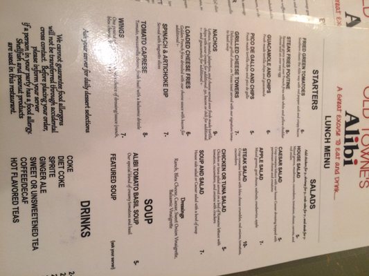 Menu photo 8 Old Towne's Alibi Petersburg, VA Menu photo 8 Old Towne's Alibi Petersburg, VA