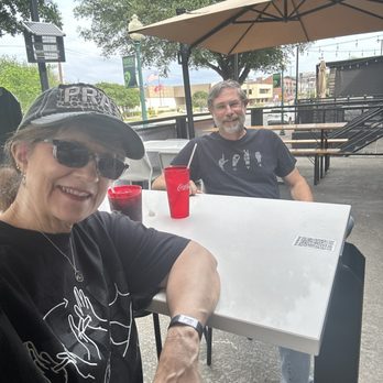 Dog Haus - My hubby and me on the outdoor patio - American Near Me - Waco, Texas