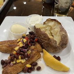 Golf Club Of Dublin - Lent fish fry. Baked fish with corn/bean salsa, baked potato.