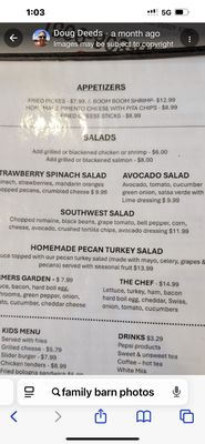 Menu photo 1 Family Barn- Surfside Beach Surfside Beach, SC Menu photo 1 Family Barn- Surfside Beach Surfside Beach, SC
