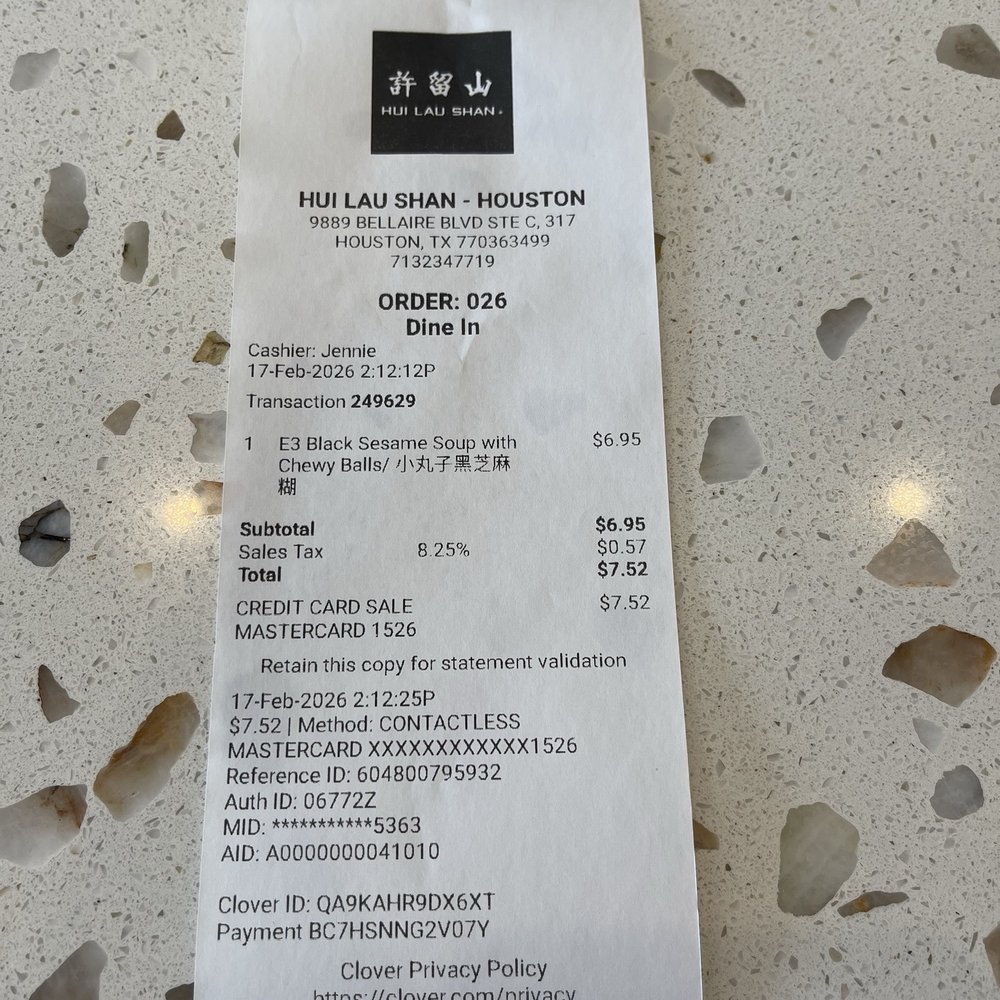 Hui Lau Shan - Receipt - Desserts Near Me - Houston, Texas Hui Lau Shan - Receipt - Desserts Near Me - Houston, Texas