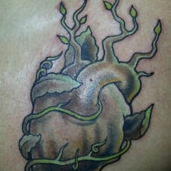 Iron Quill Tattoo - My most recent tattoo (chest) - an "organic" anatomical heart