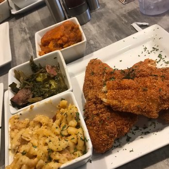 Soule - Fish, sweet potatoes ,mac, greens - Cajun/Creole Near Me - Chicago, Illinois Soule - Fish, sweet potatoes ,mac, greens - Cajun/Creole Near Me - Chicago, Illinois
