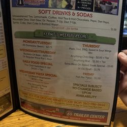 Kermit's food shop - Drinks, weekly specials