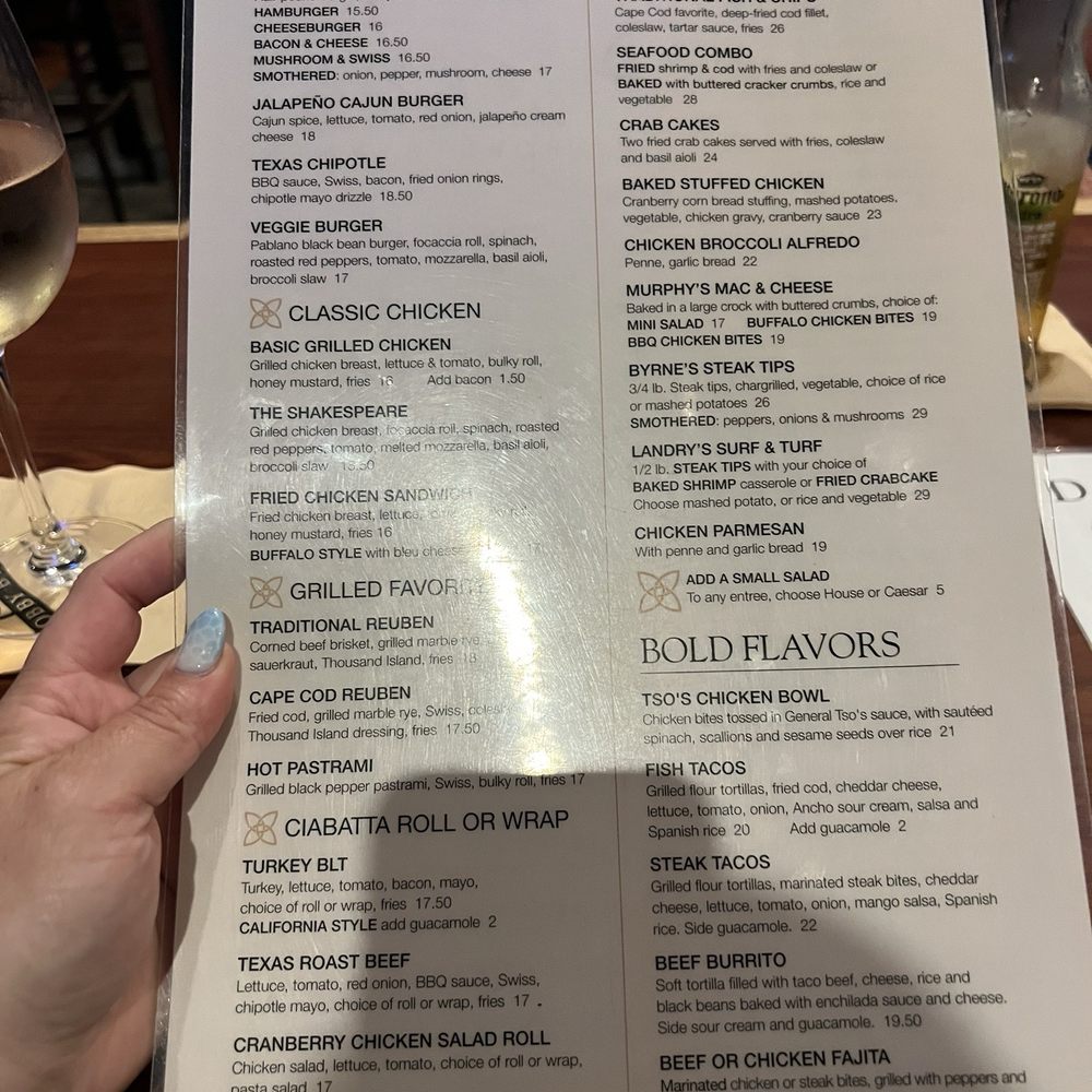 Bobby Byrne's - Menu as of August 2025 - Pubs Near Me - Mashpee, Massachusetts Bobby Byrne's - Menu as of August 2025 - Pubs Near Me - Mashpee, Massachusetts