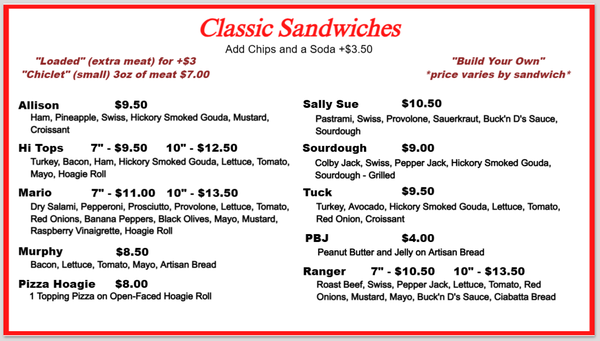 Menu photo 2 Buck'n D's Deport, TX Menu photo 2 Buck'n D's Deport, TX
