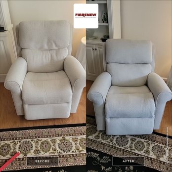 Fibrenew Hampton Roads - Peninsula - Core and foam replacement done on back, bottom and leg rest on reclining arm chair - Furniture Repair Near Me Fibrenew Hampton Roads - Peninsula - Core and foam replacement done on back, bottom and leg rest on reclining arm chair - Furniture Repair Near Me